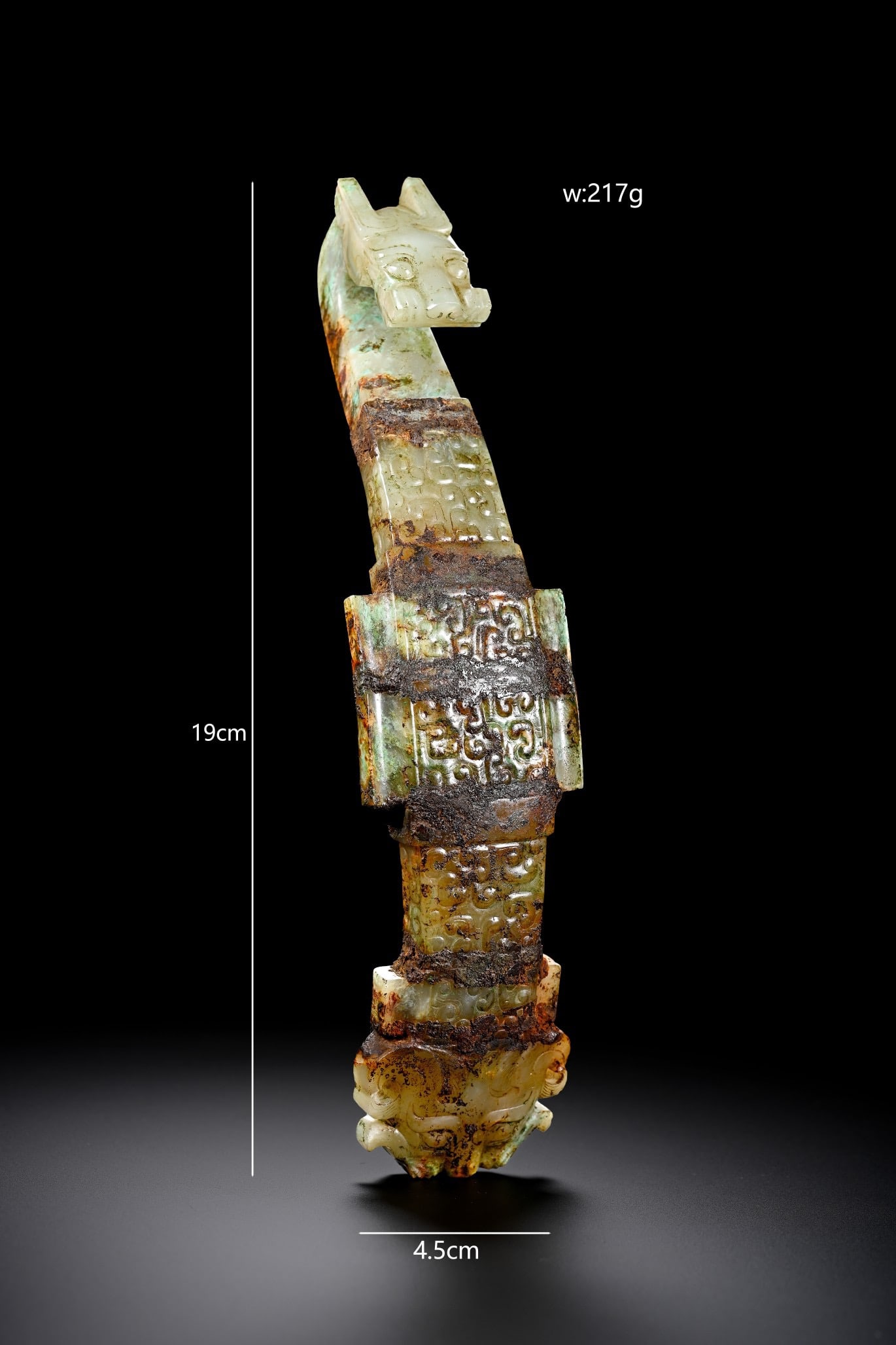 Jade Carved Dragon Shape Belt Hook - 2