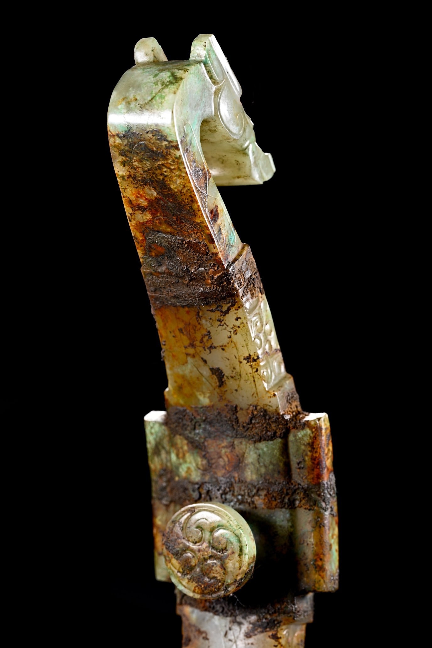 Jade Carved Dragon Shape Belt Hook - 3