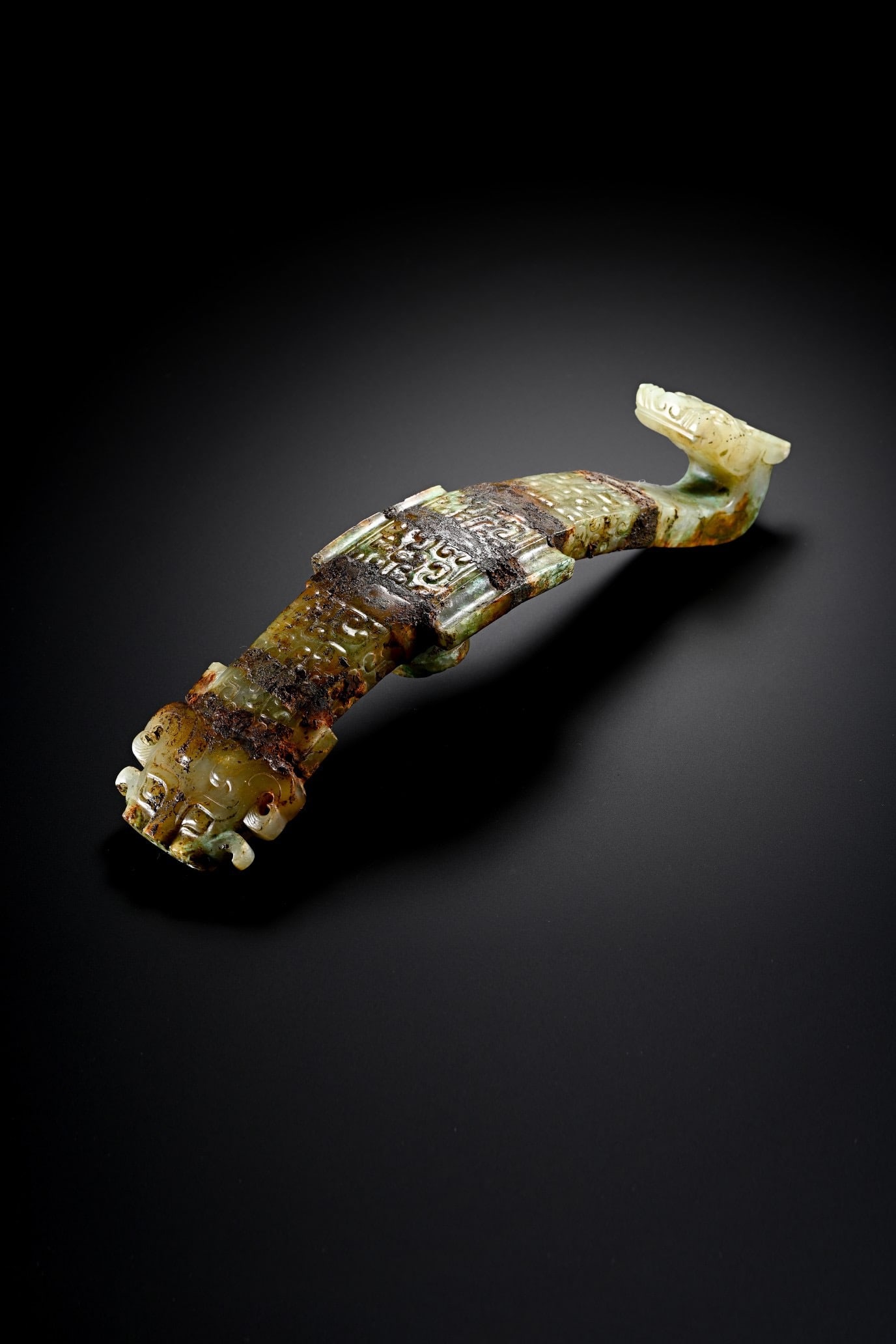 Jade Carved Dragon Shape Belt Hook - 4