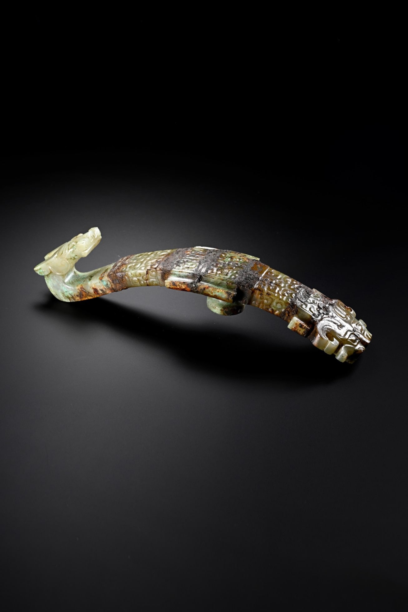 Jade Carved Dragon Shape Belt Hook - 5