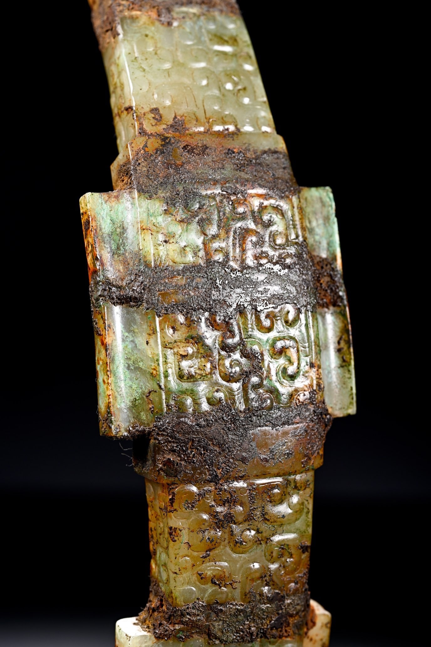 Jade Carved Dragon Shape Belt Hook - 7