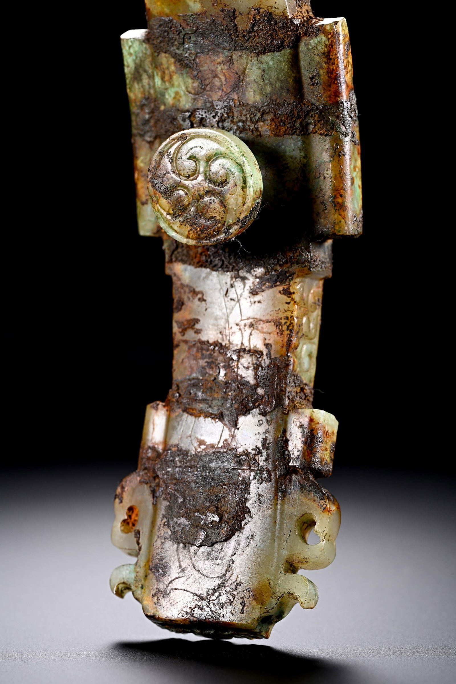 Jade Carved Dragon Shape Belt Hook - 9