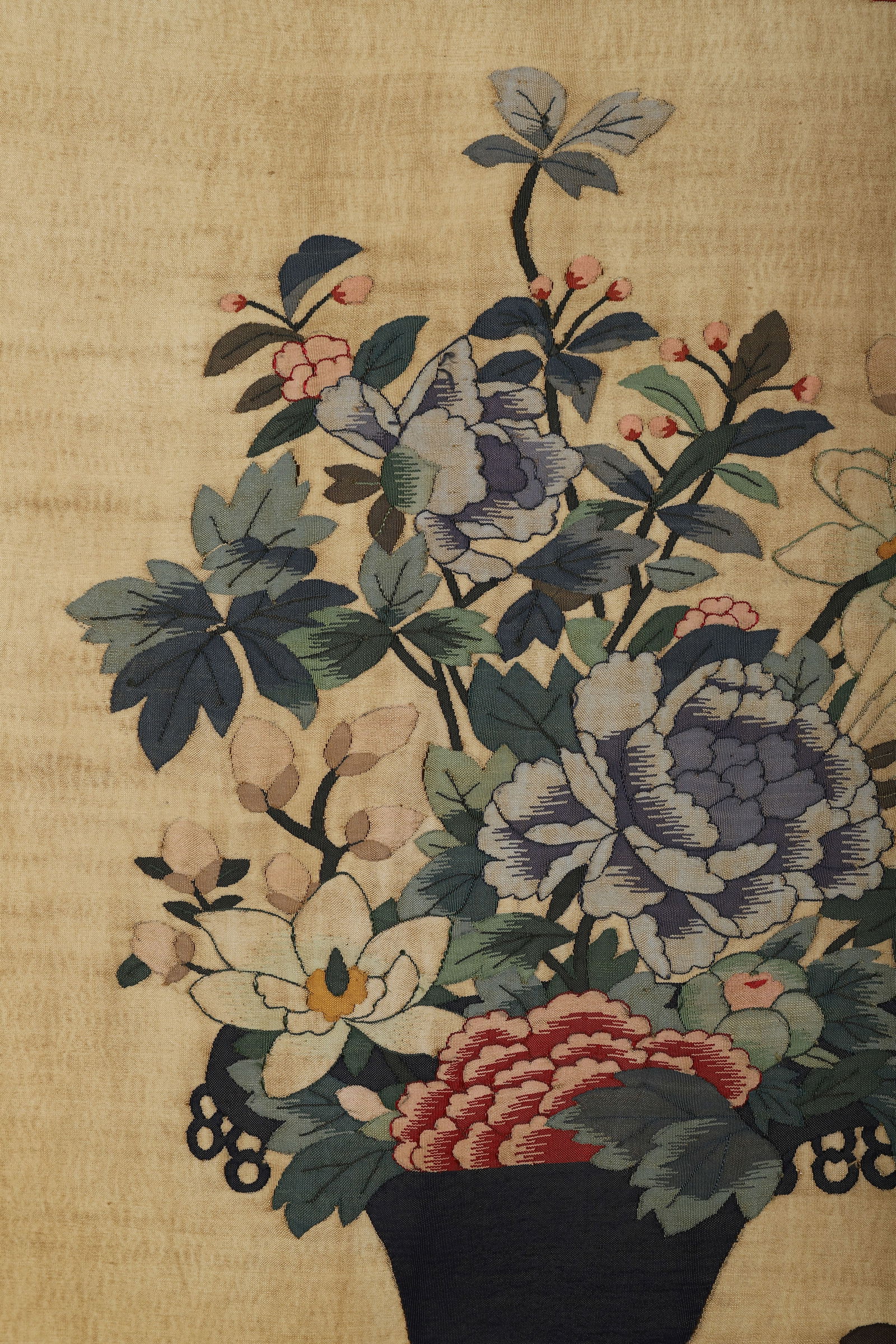 Silk Flower and Flower Pot Pattern Embroidery - 6