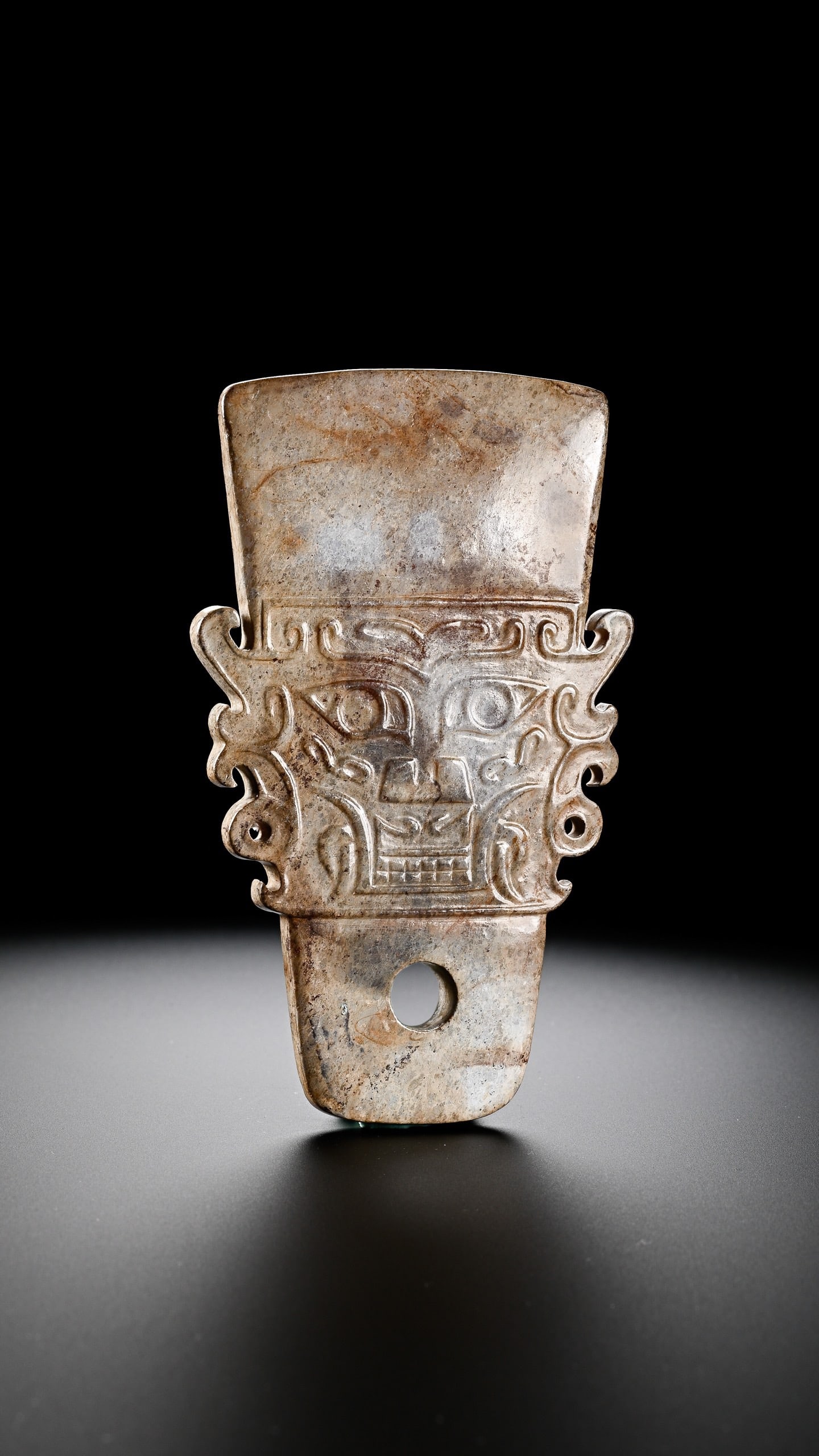 Jade Carved Beast Face Pattern Ornament - 11