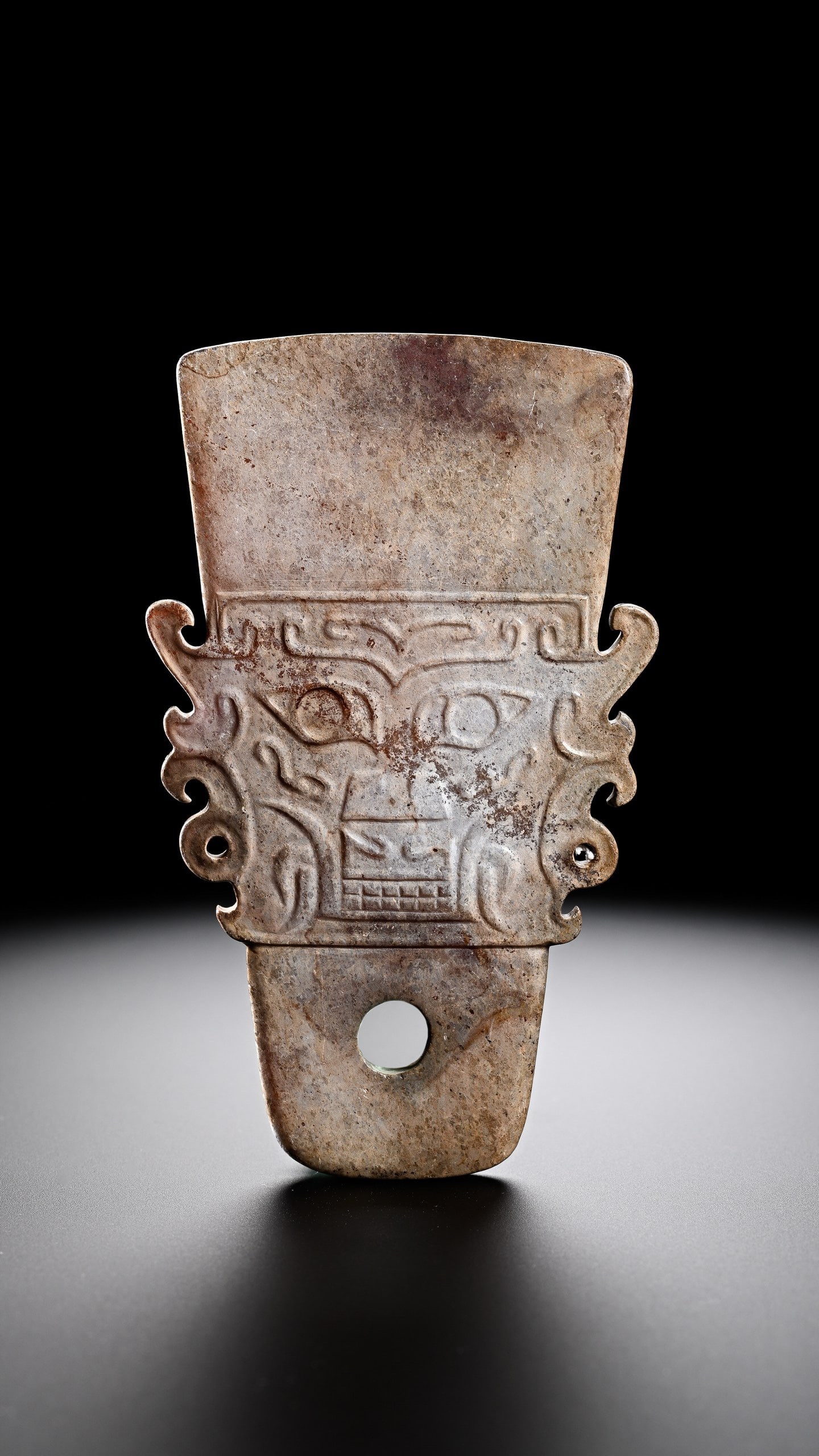 Jade Carved Beast Face Pattern Ornament - 2