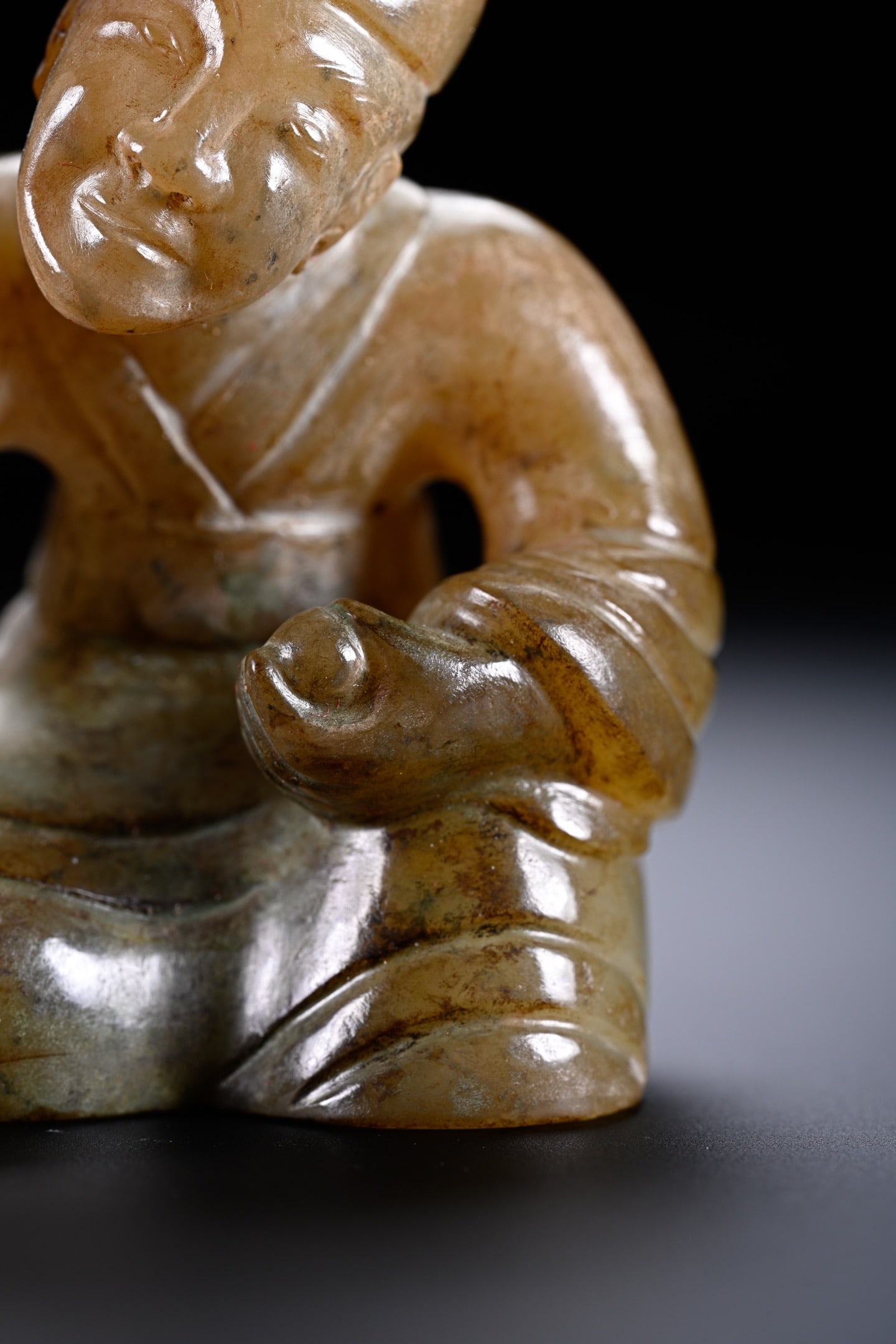 Jade Carved Character Shape Ornament - 3