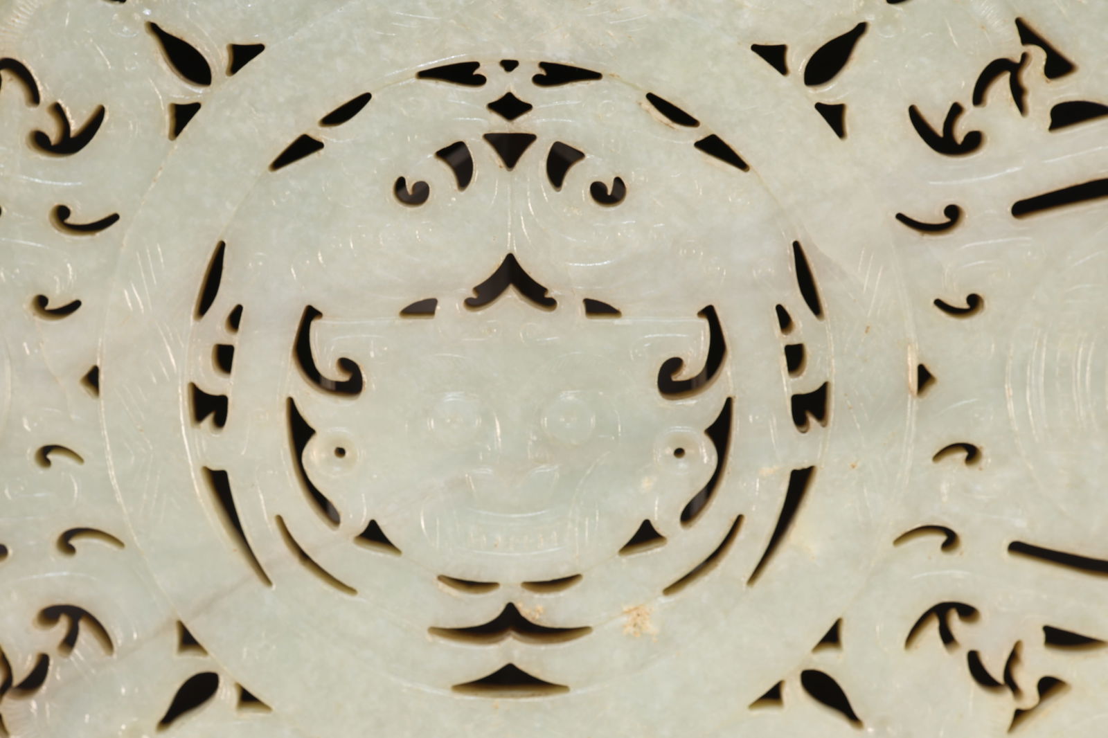 Jade Carved Beast Face and Bird Pattern Bi - 5