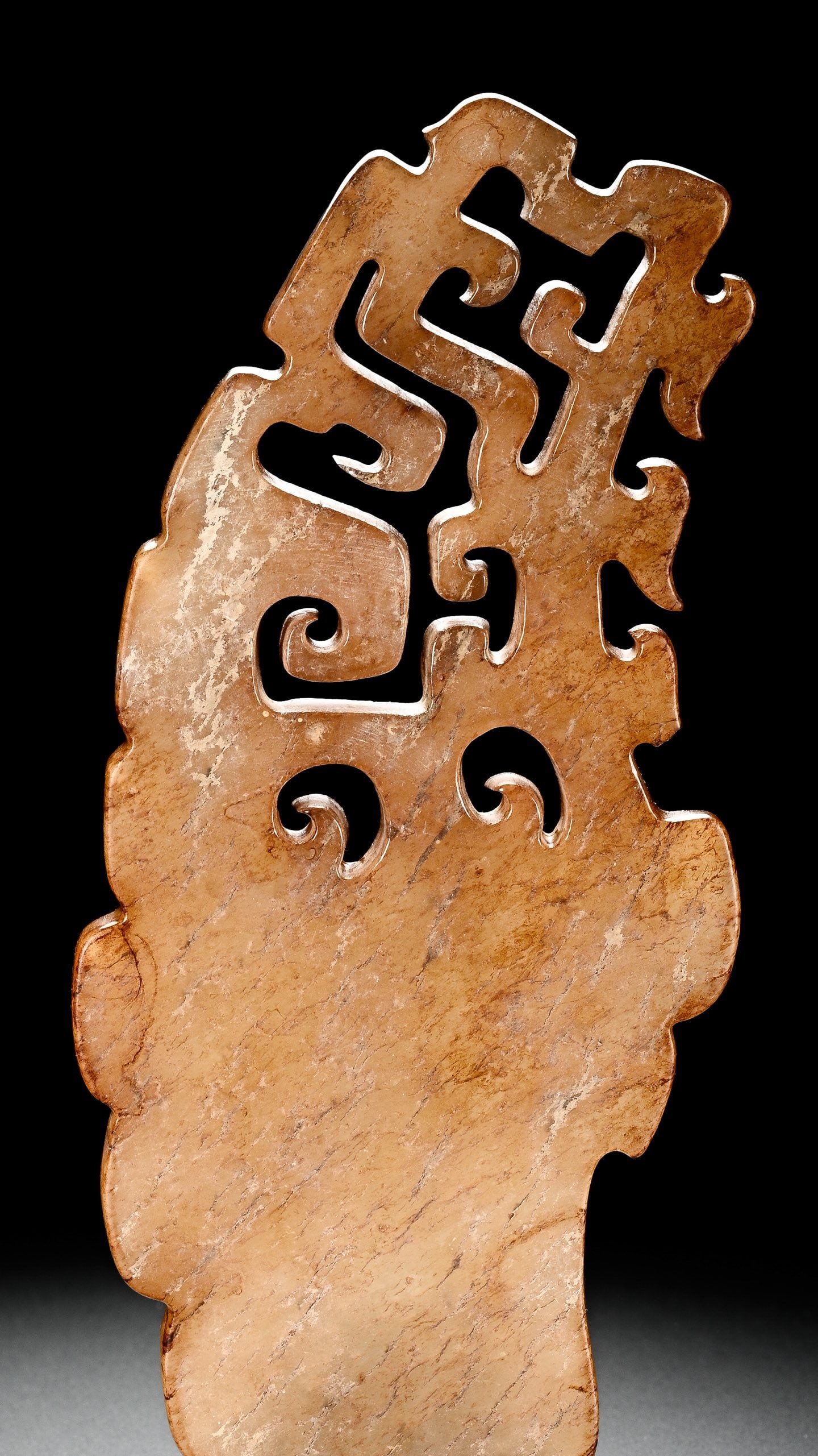 Jade Carved Beast Face Pattern Bi - 9