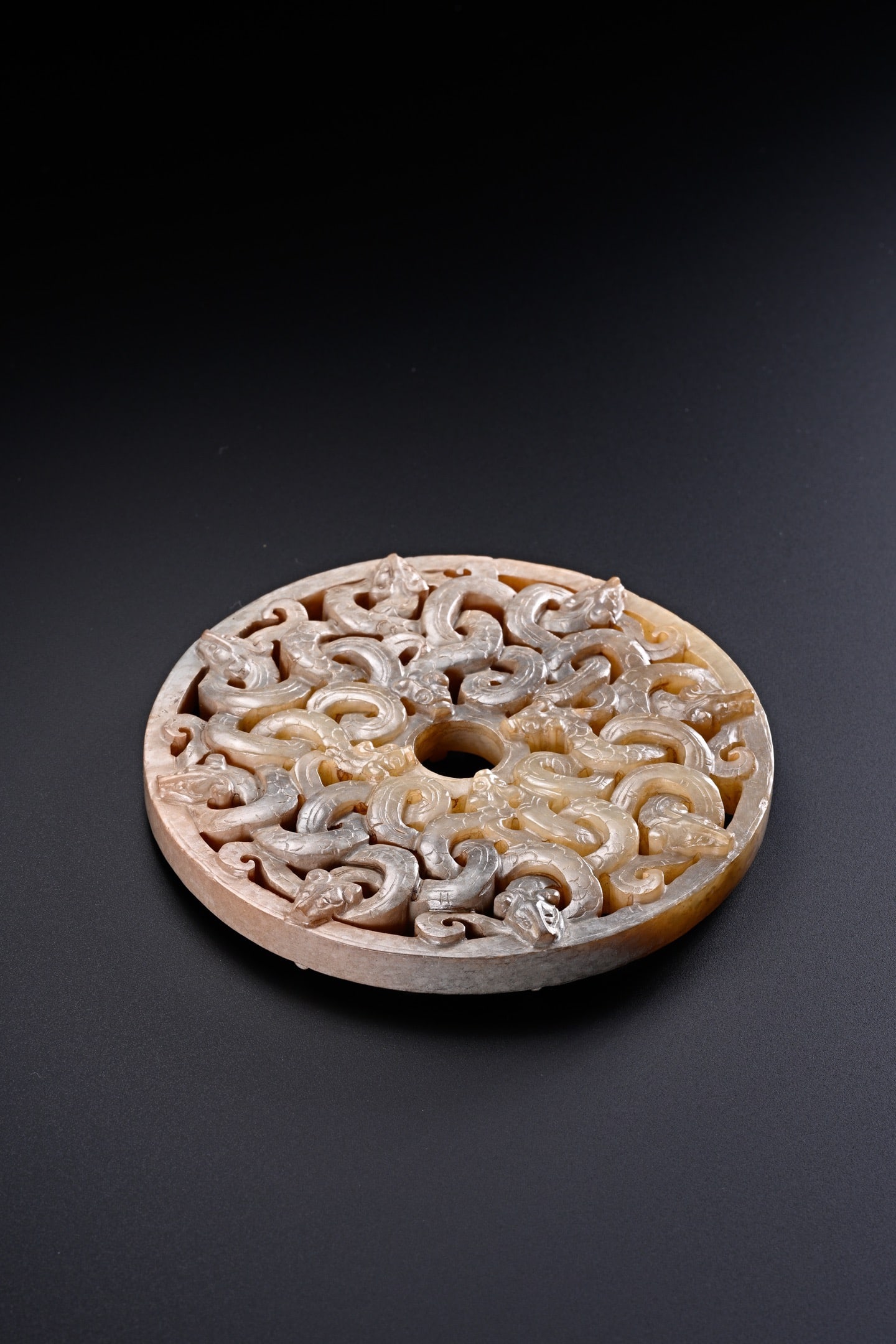 Jade Carved Dragon Pattern Bi - 3