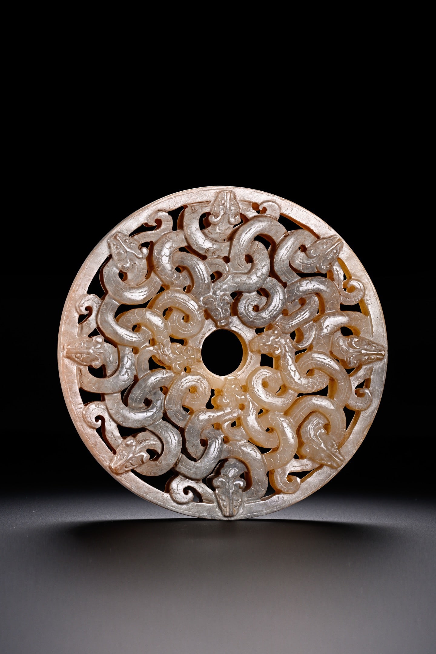 Jade Carved Dragon Pattern Bi - 5