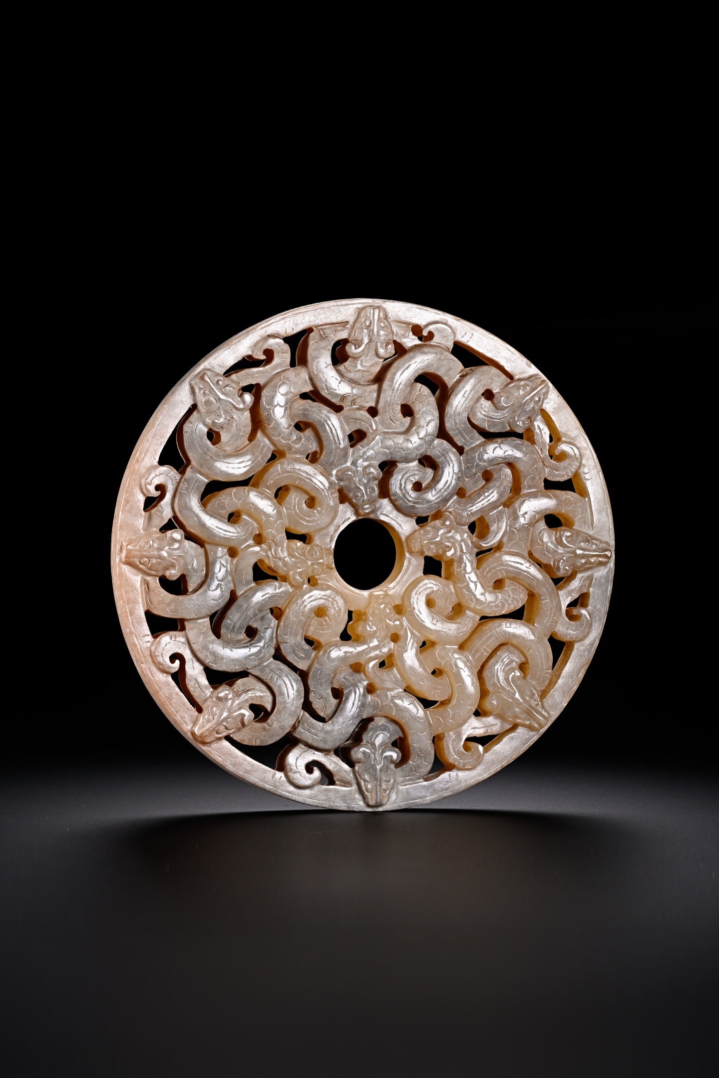 Jade Carved Dragon Pattern Bi - 8