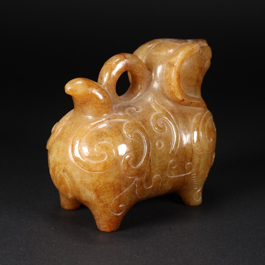 Jade Carved Ram Shape Ornament - 2