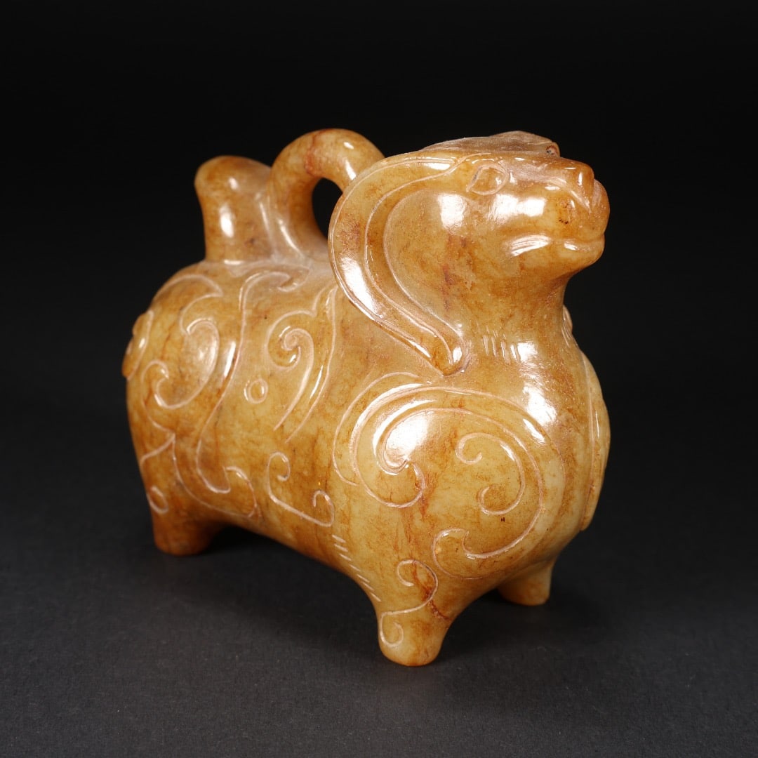 Jade Carved Ram Shape Ornament - 5