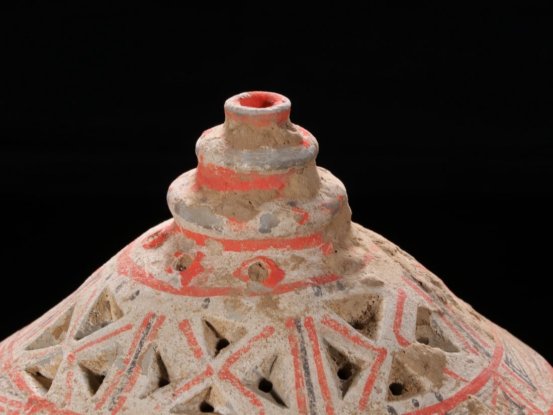 Pottery Colour Painted Flower Pattern Incense Burner - 5