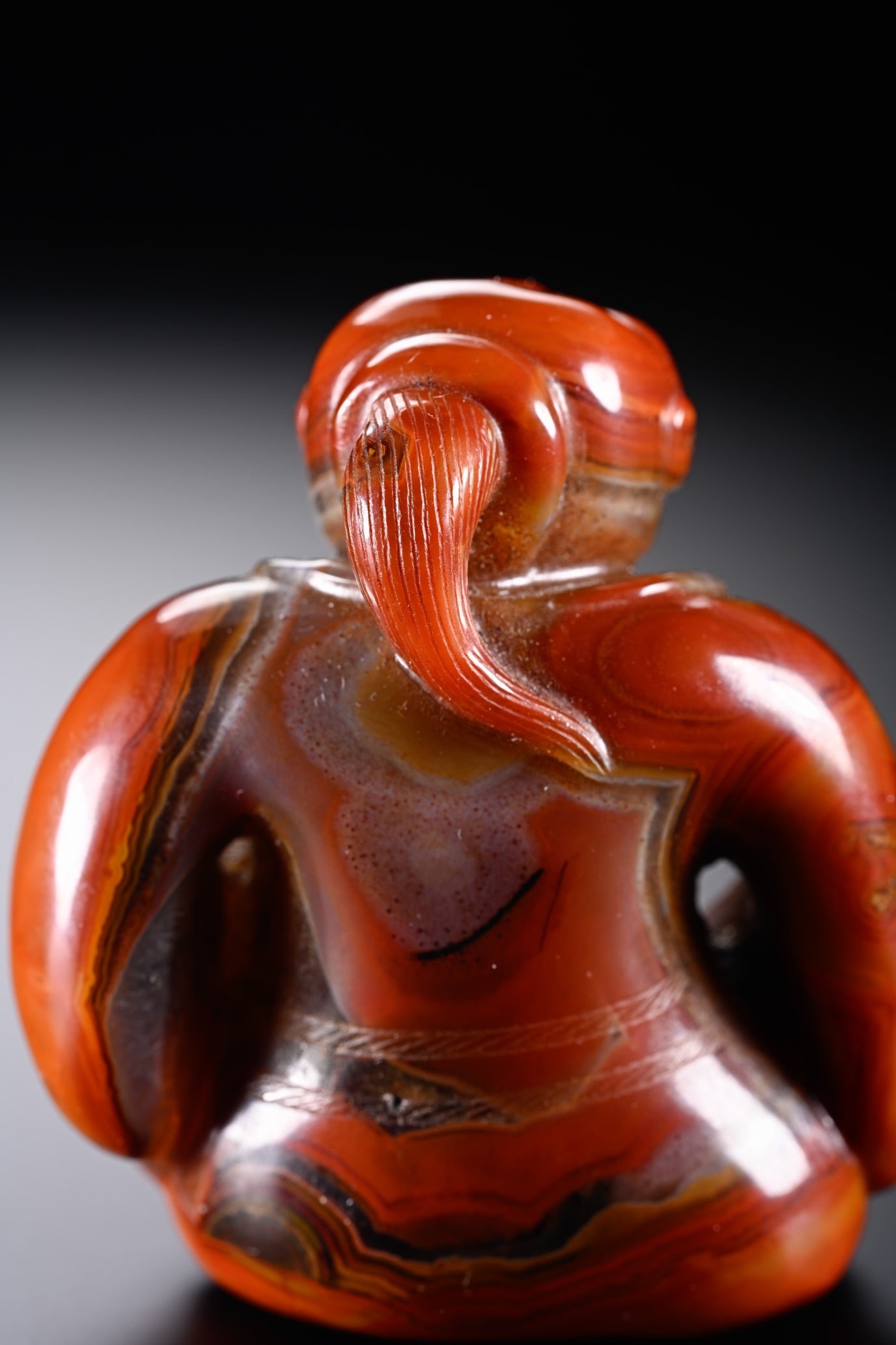 Agate Carved Character Shape Ornament - 4