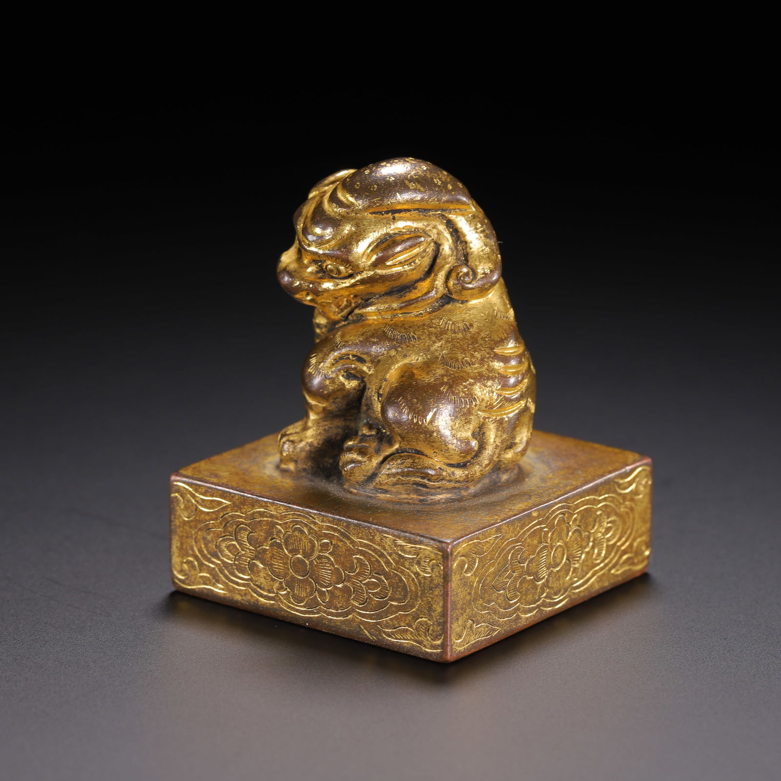 Gilt Bronze Carved Beast Shape Stone Seal (1 of 9)