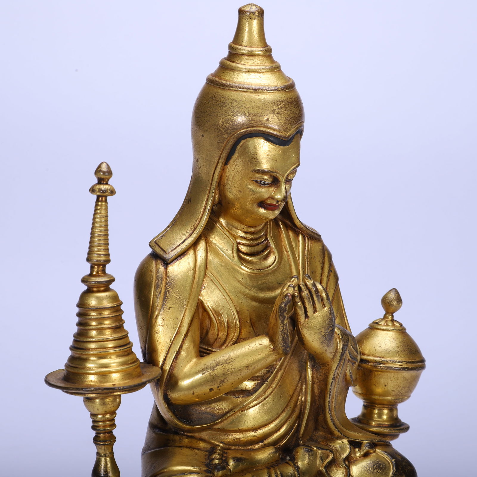 Gilt Bronze Tsongkhapa Figure - 5