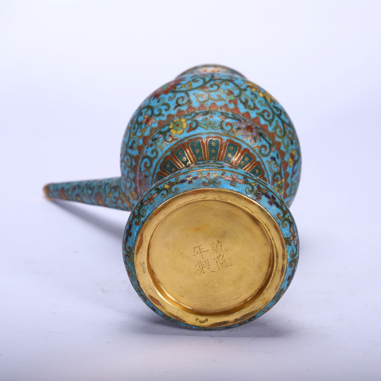 Bronze Cloisonne Carved Flower Pattern Pot - 9