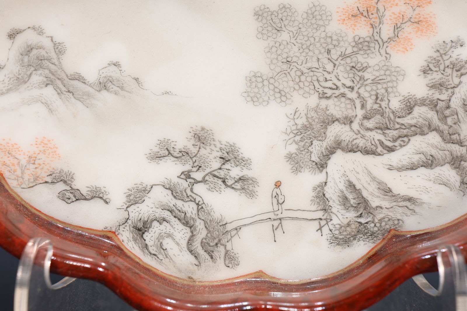 Ink Colored Landscape Pattern Porcelain Washer - 3