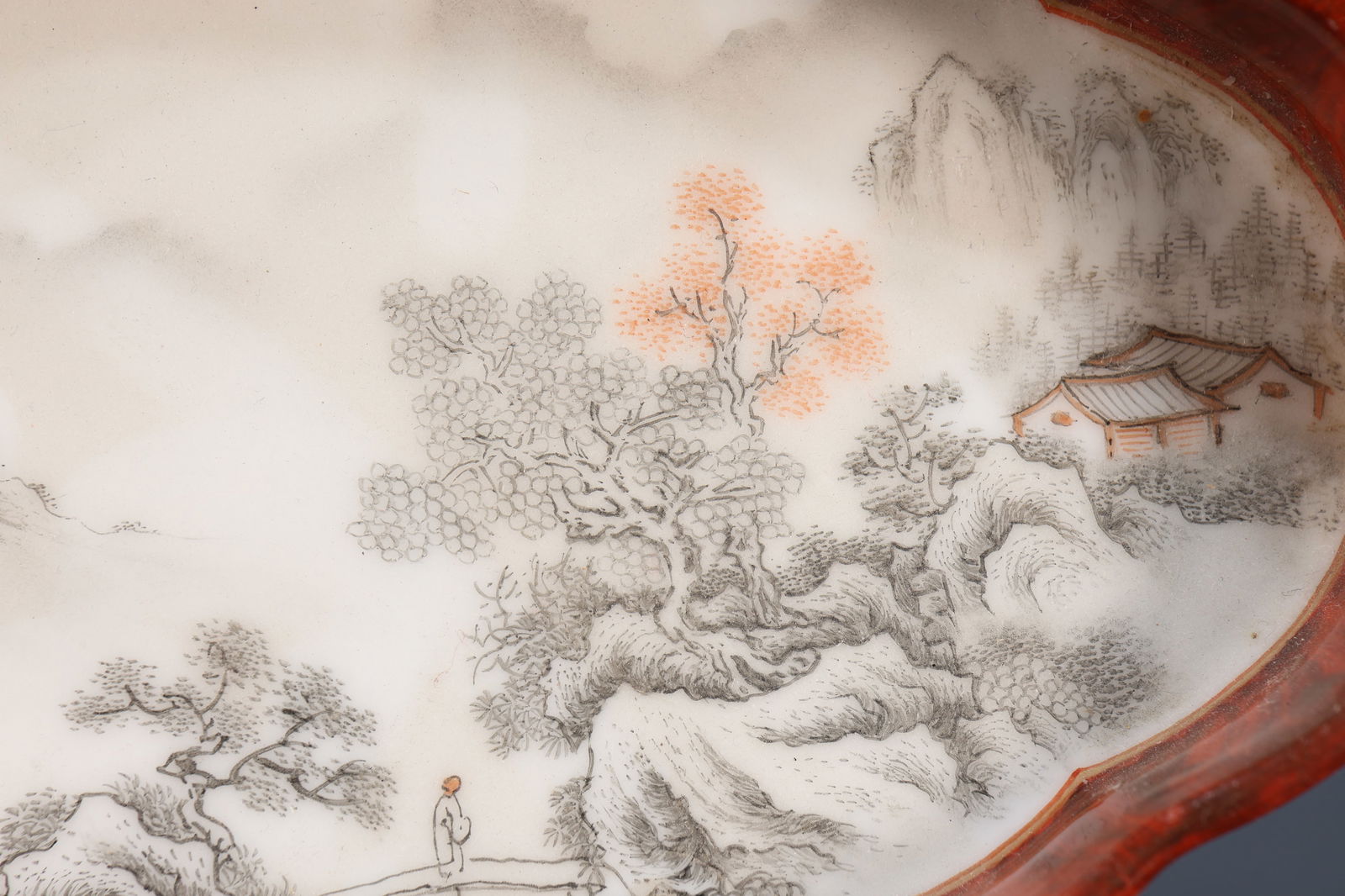 Ink Colored Landscape Pattern Porcelain Washer - 4