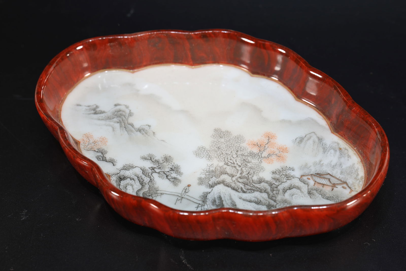 Ink Colored Landscape Pattern Porcelain Washer - 7