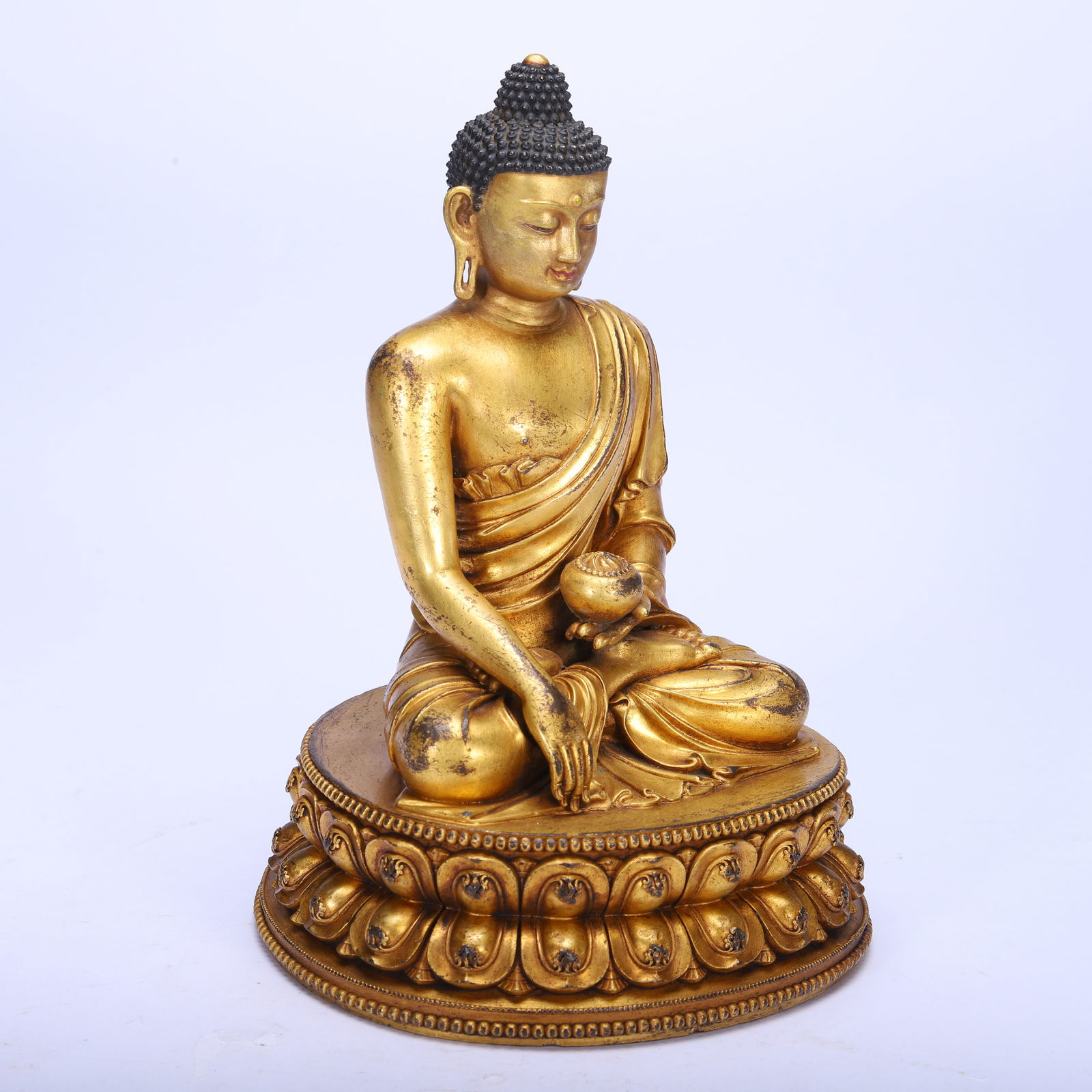 Gilt Bronze Sakyamuni Figure - 5