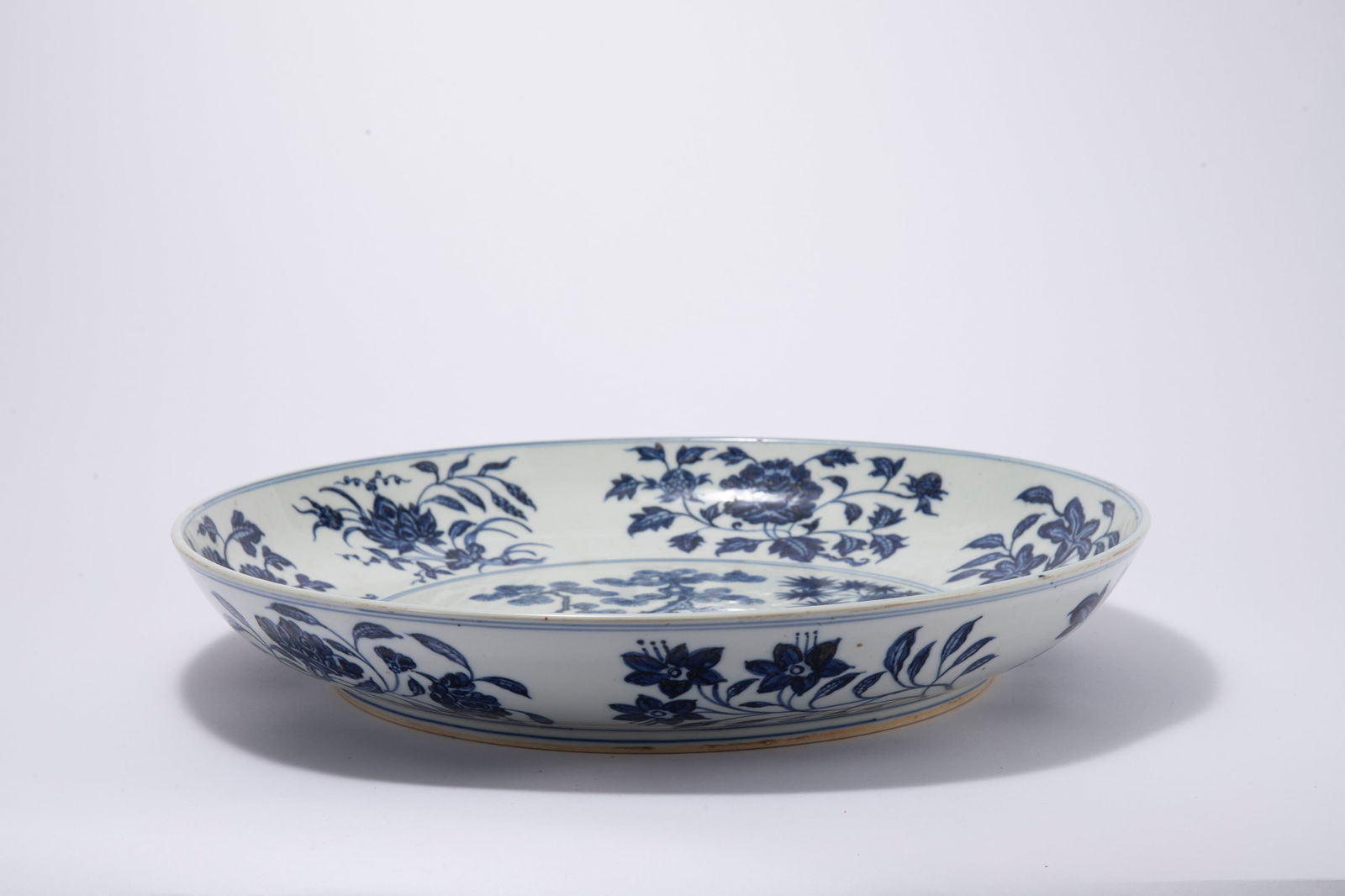 Blue and White Pine Tree Pattern Porcelain Plate - 9