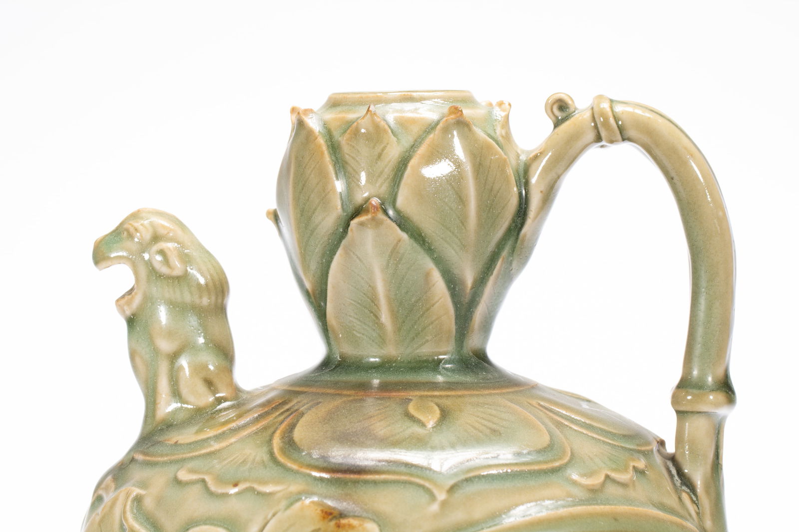 Longquan Ware Carved Flower Pattern Porcelain Pot - 2