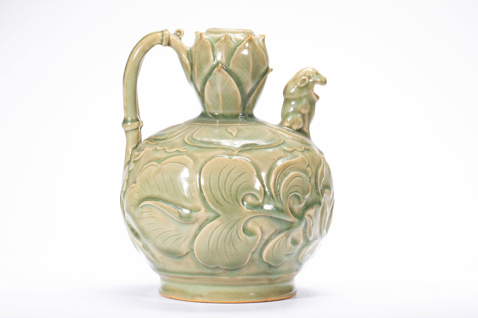 Longquan Ware Carved Flower Pattern Porcelain Pot - 5