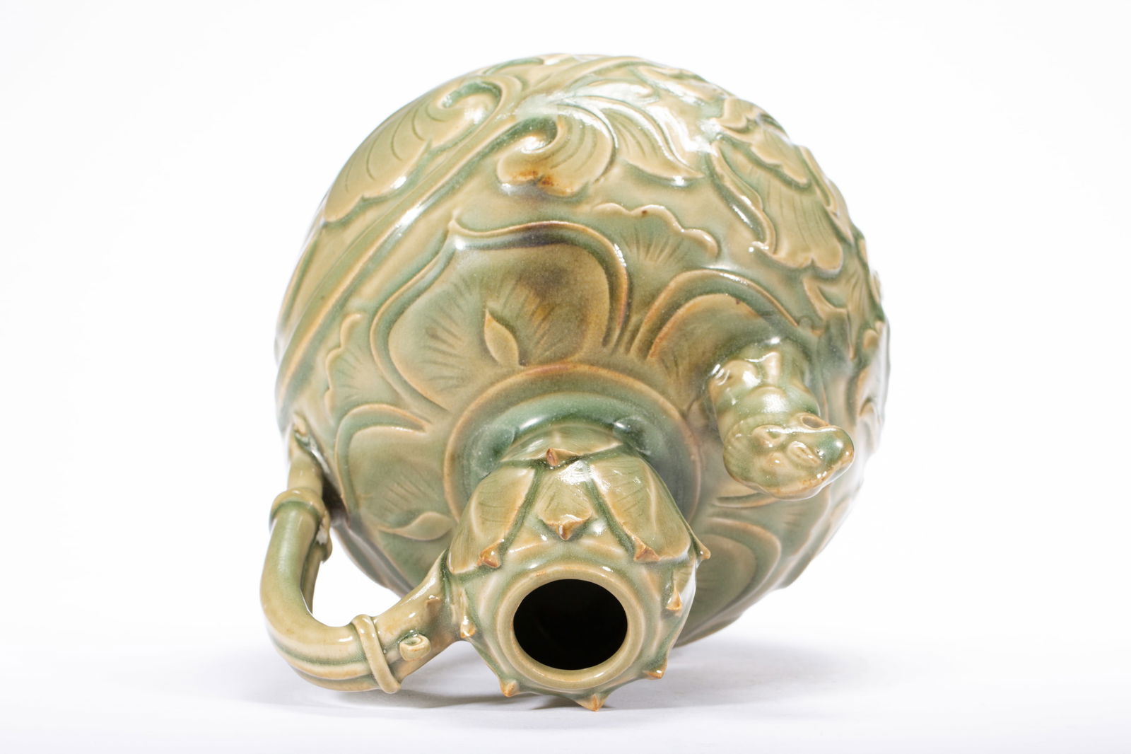 Longquan Ware Carved Flower Pattern Porcelain Pot - 8