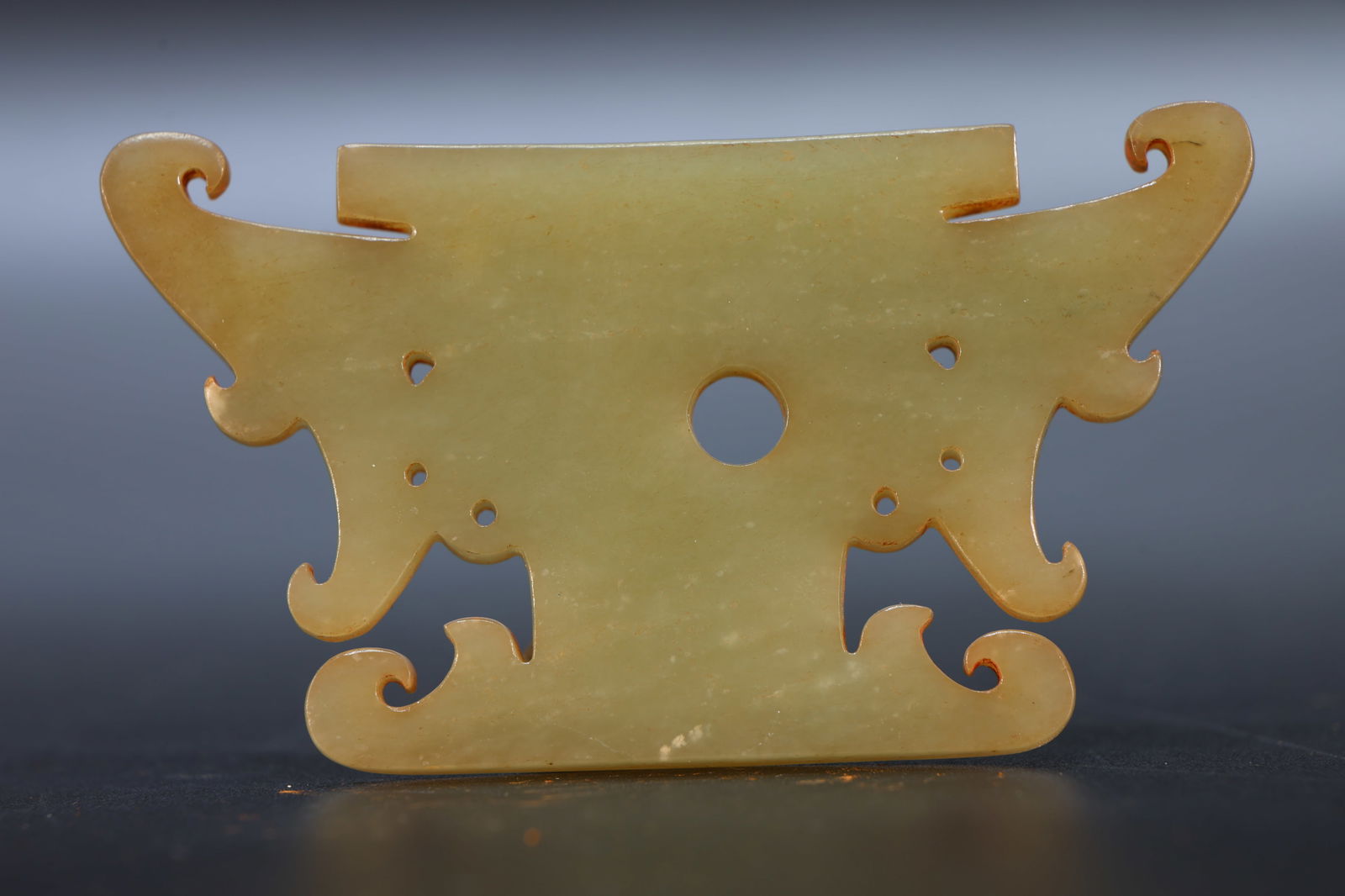 Jade Carved Beast Face Pattern Bi - 3