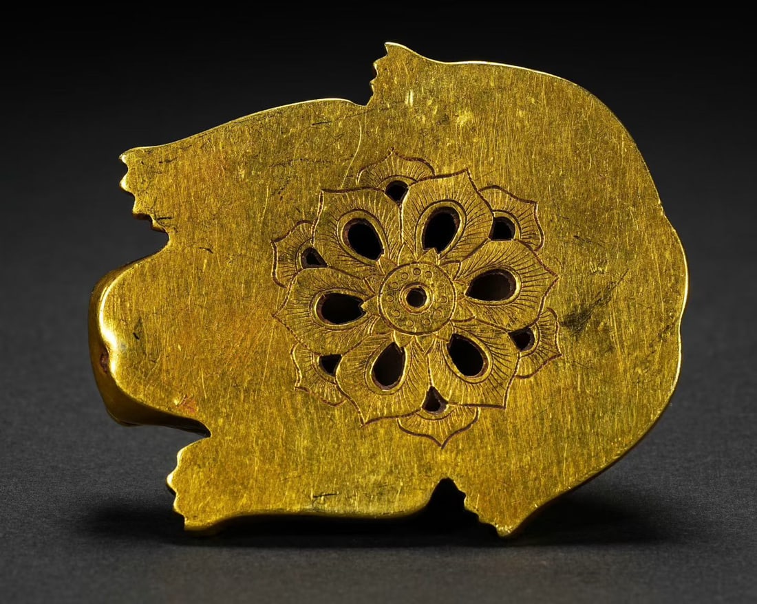 Gilt Bronze Carved Beast Shape Candlestick - 6