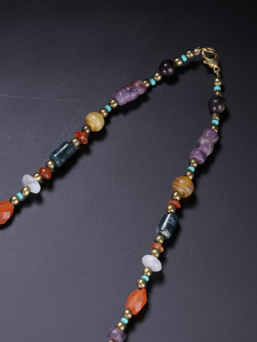 Agate and Gem Stone Necklace - 7
