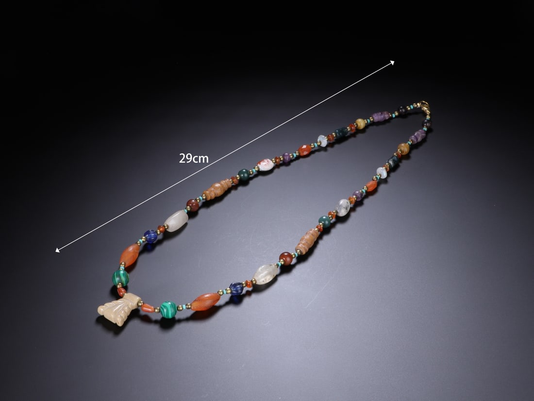 Agate and Gem Stone Necklace - 8