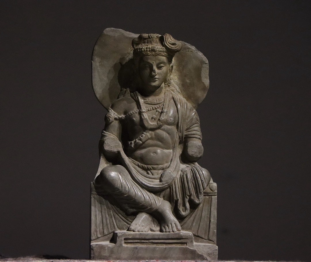 Stone Gandhara Figure: Stone Gandhara Figure (37 x 20 x 9cm)