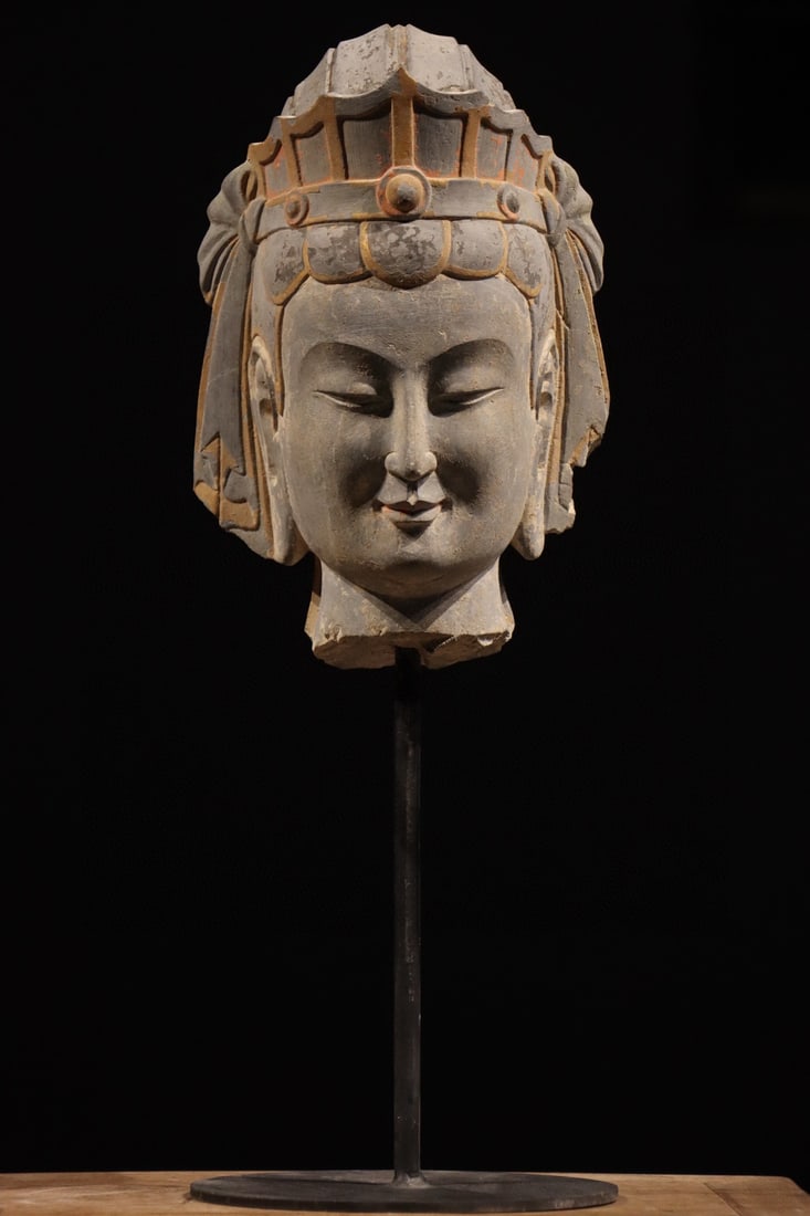 Stone GuanYin Head Figure: Stone GuanYin Head Figure (25cm)