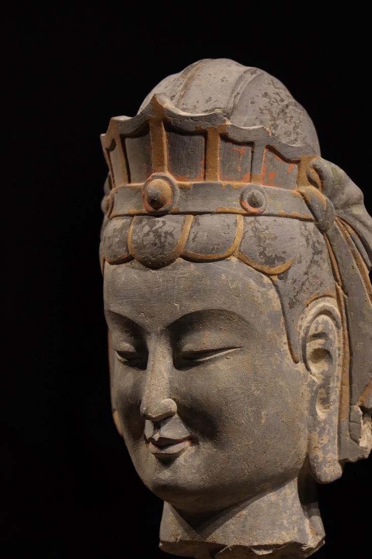 Stone GuanYin Head Figure - 6