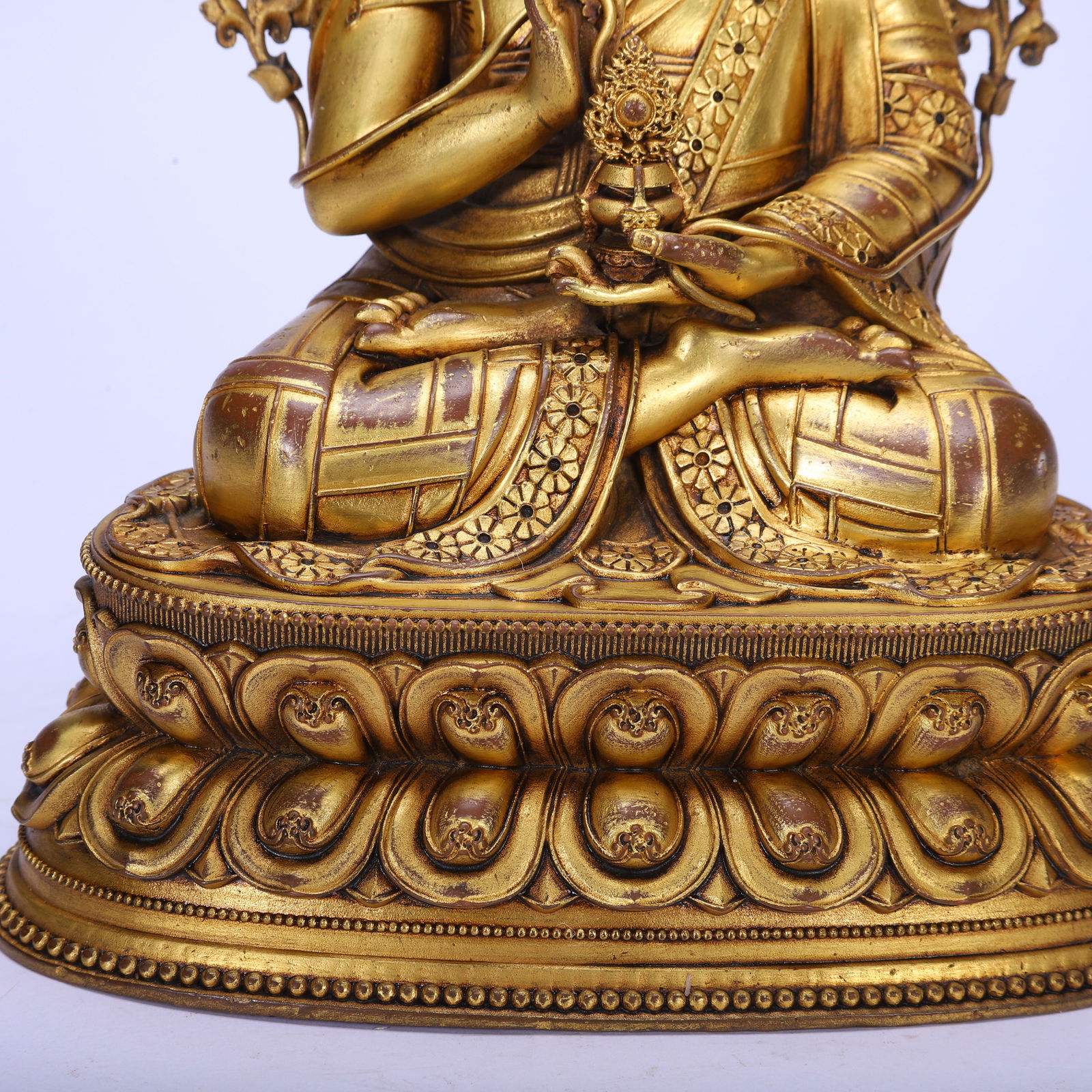 Gilt Bronze Guru Figure - 3