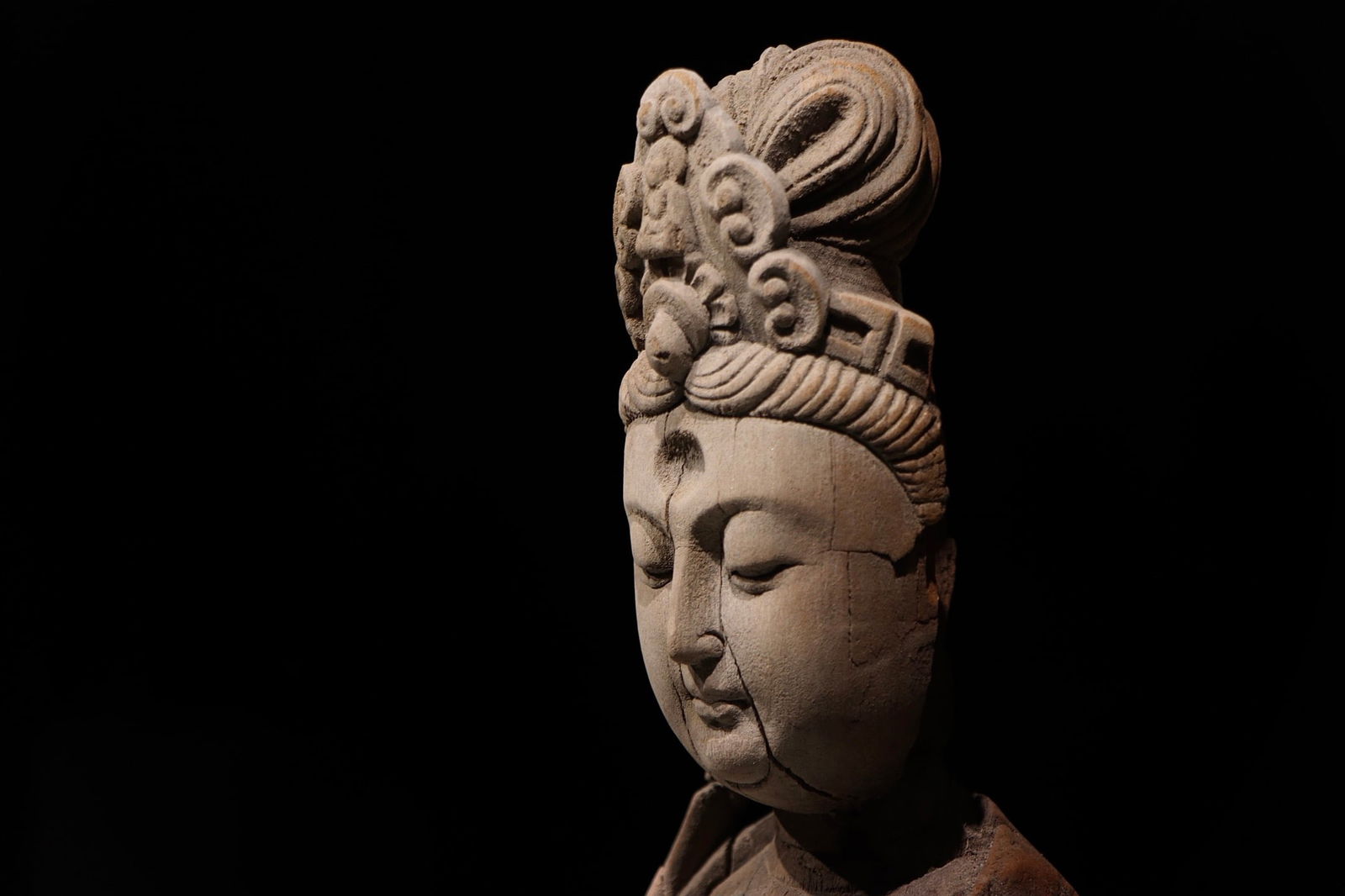 Wood GuanYin Figure - 3