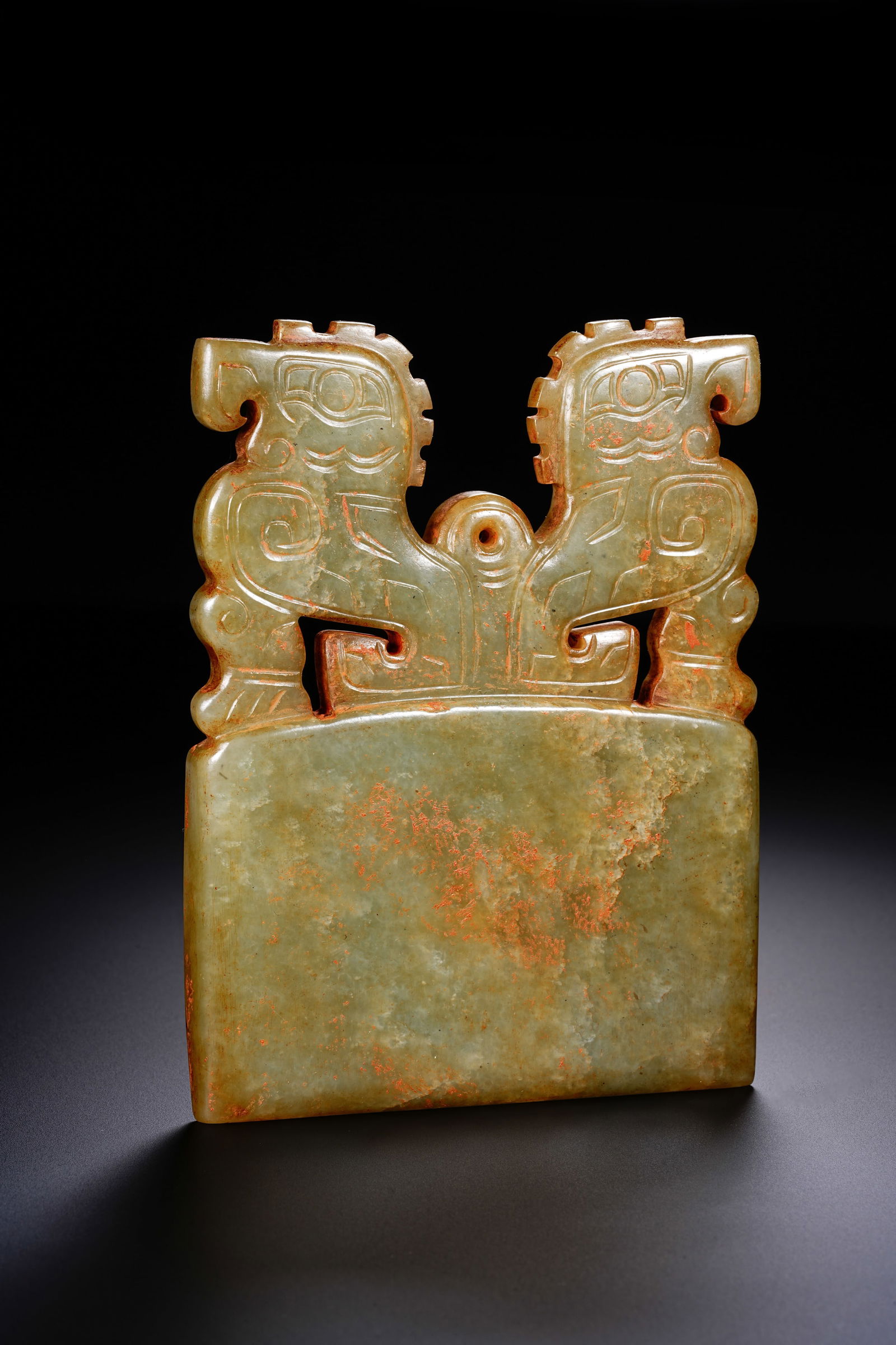 Jade Carved Beast Face Pattern Bird Shape Washer - 4