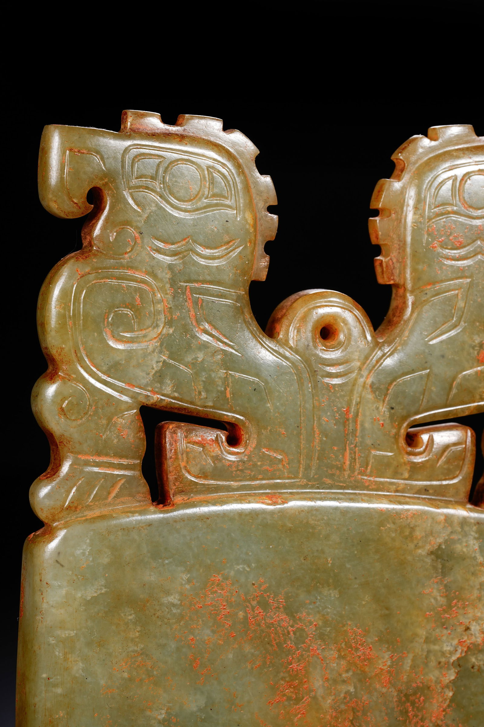 Jade Carved Beast Face Pattern Bird Shape Washer - 5