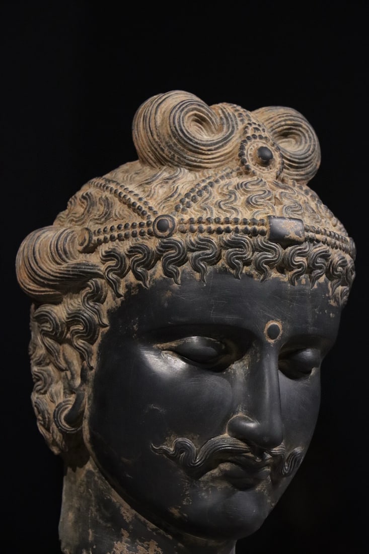 Stone Gandhara Head Figure - 6