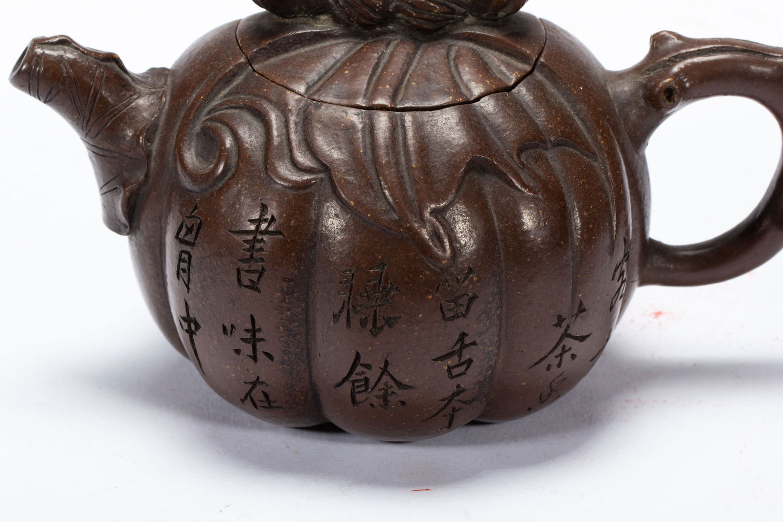 Purple Clay Carved Flower Pattern Teapot - 7