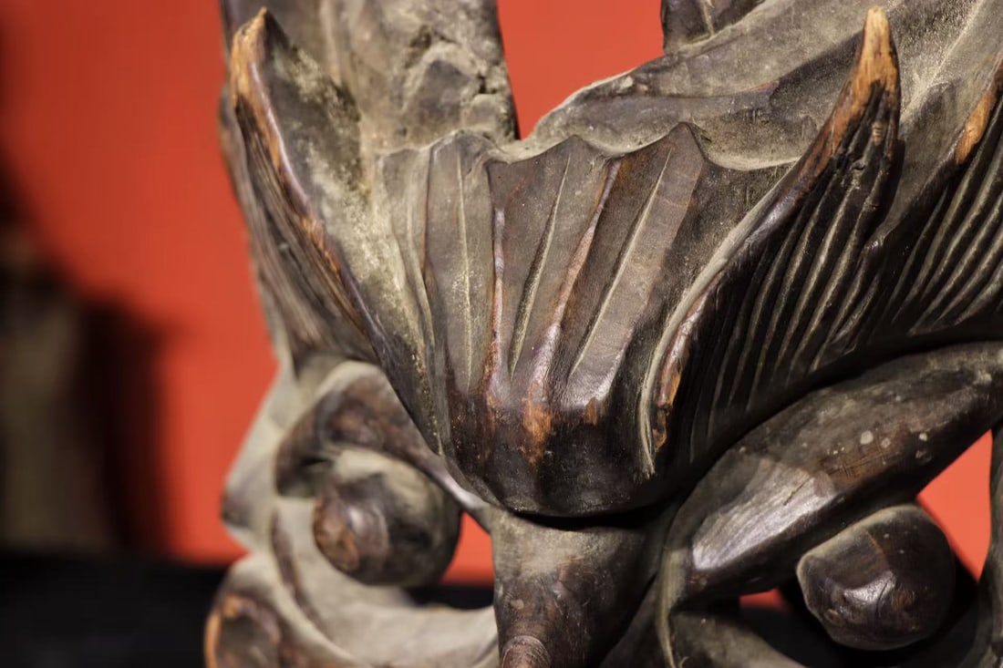 Wood Carved Beast Face Pattern Mask - 5