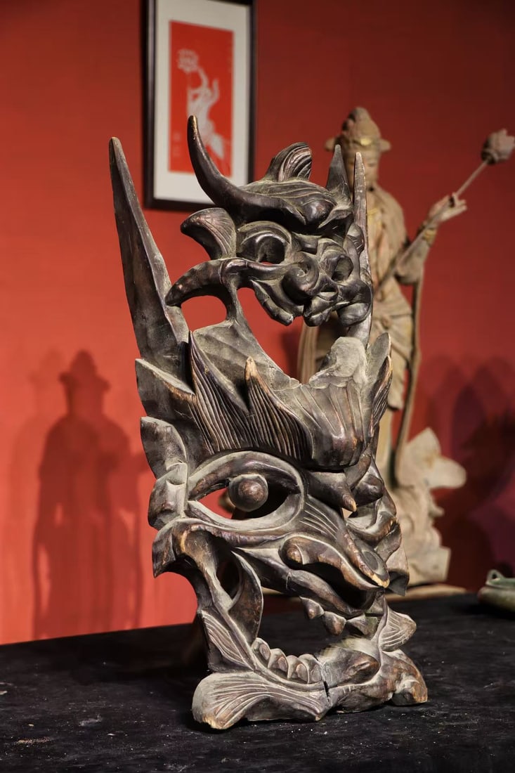 Wood Carved Beast Face Pattern Mask - 6