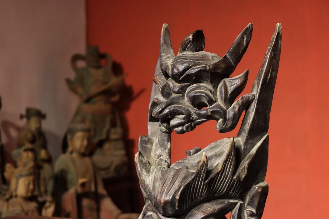 Wood Carved Beast Face Pattern Mask - 9