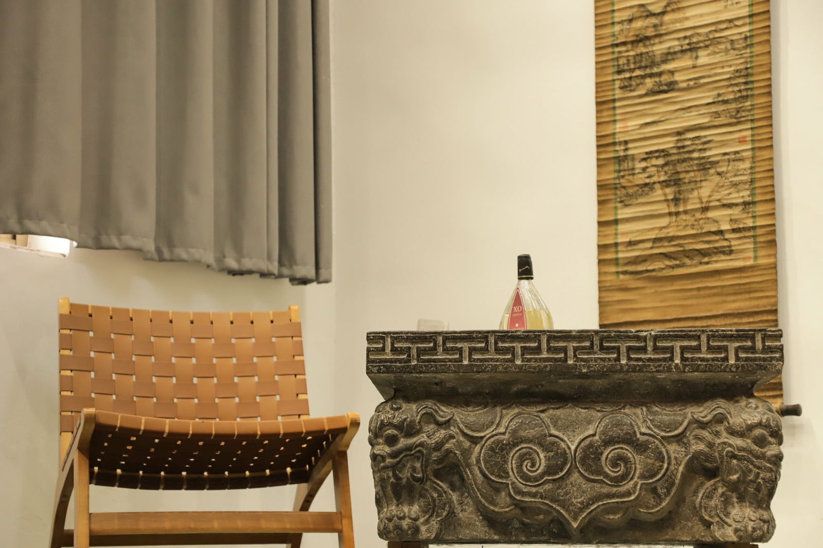 Stone Carved Flower and Beast Pattern Table - 3