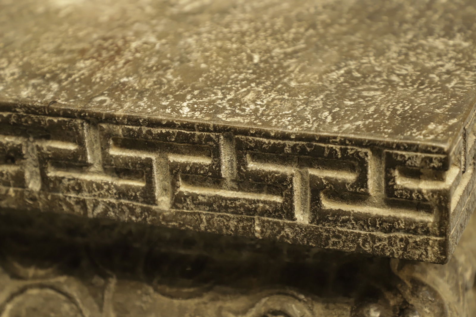 Stone Carved Flower and Beast Pattern Table - 7