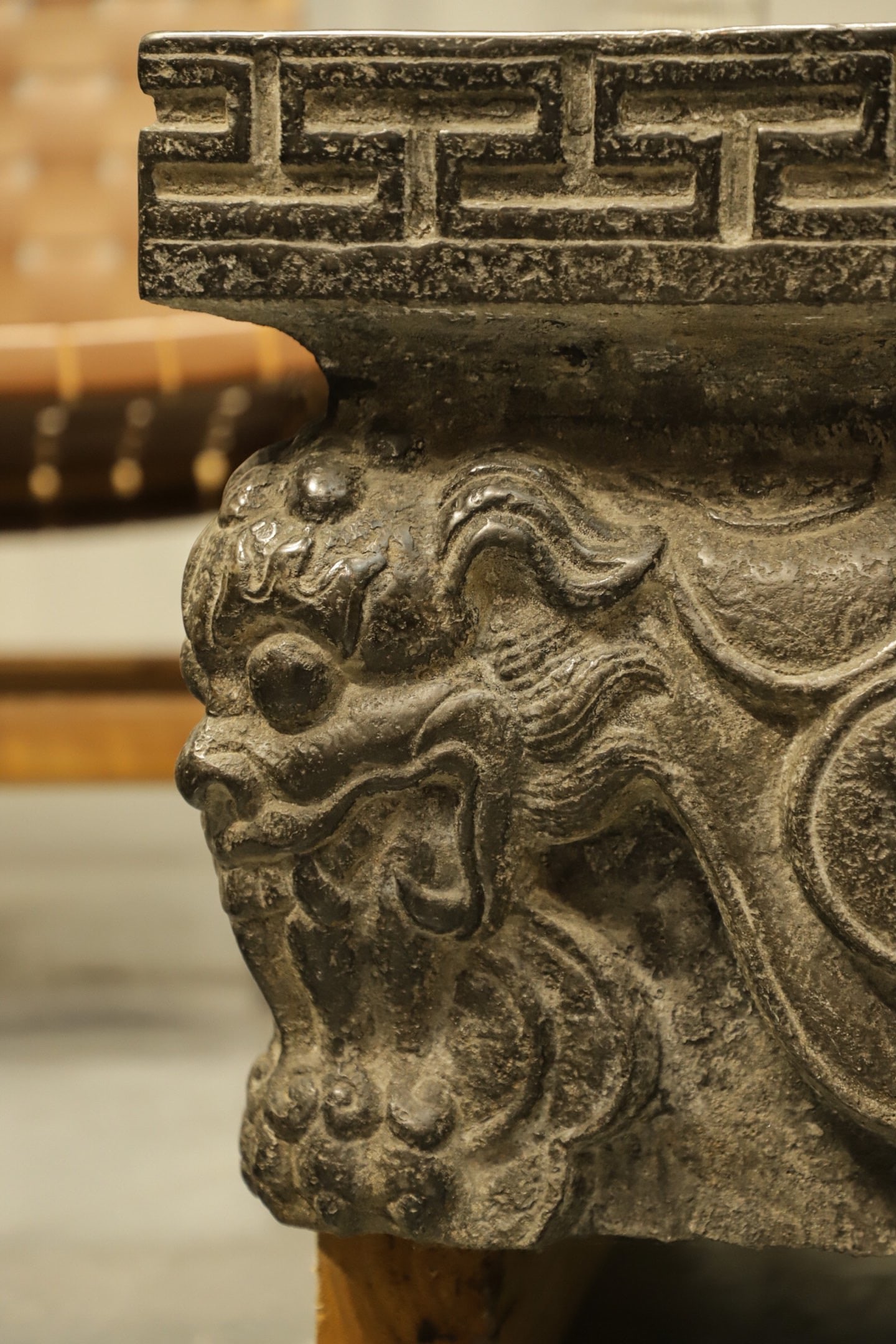 Stone Carved Flower and Beast Pattern Table - 9