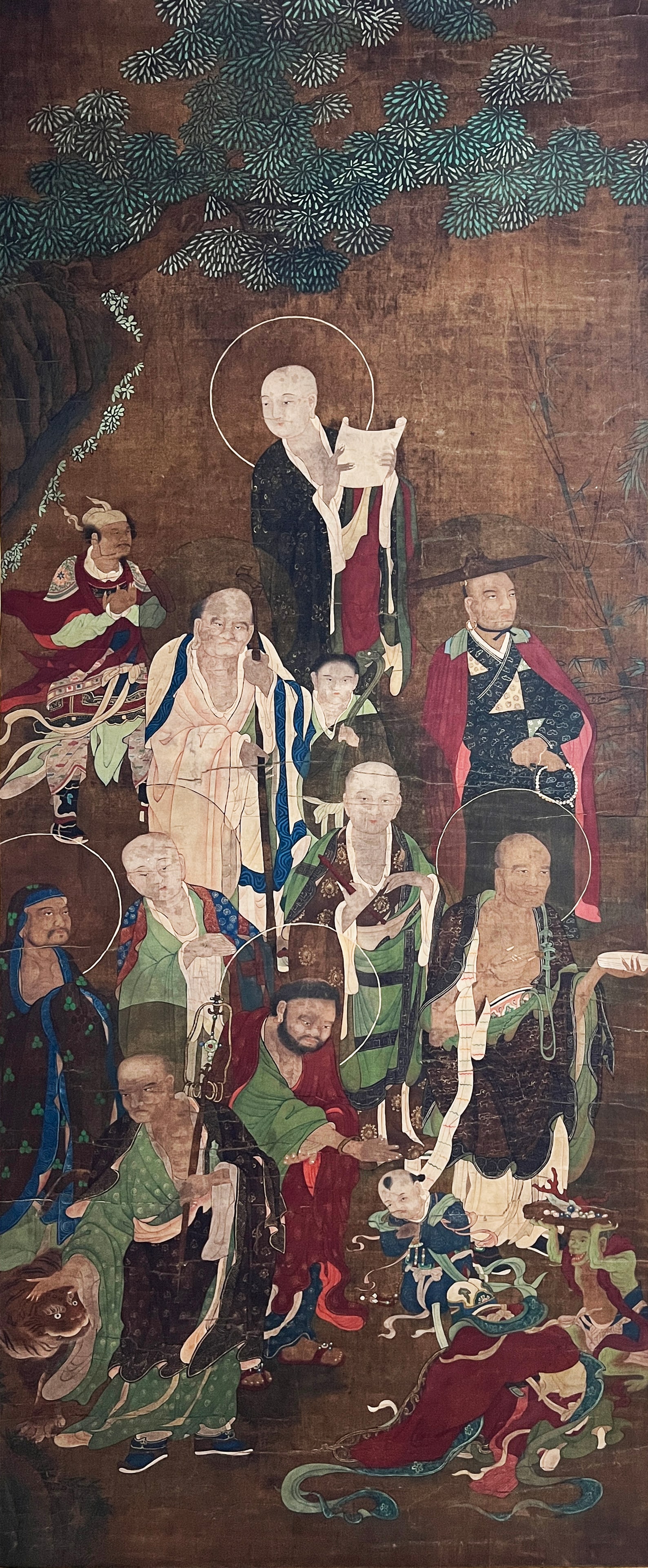 Anonymous, Chinese Immortal Painting. Ink and Color on Silk, Mounted: Anonymous, Chinese Immortal Painting. Ink and Color on Silk, Mounted (158 x 66cm)